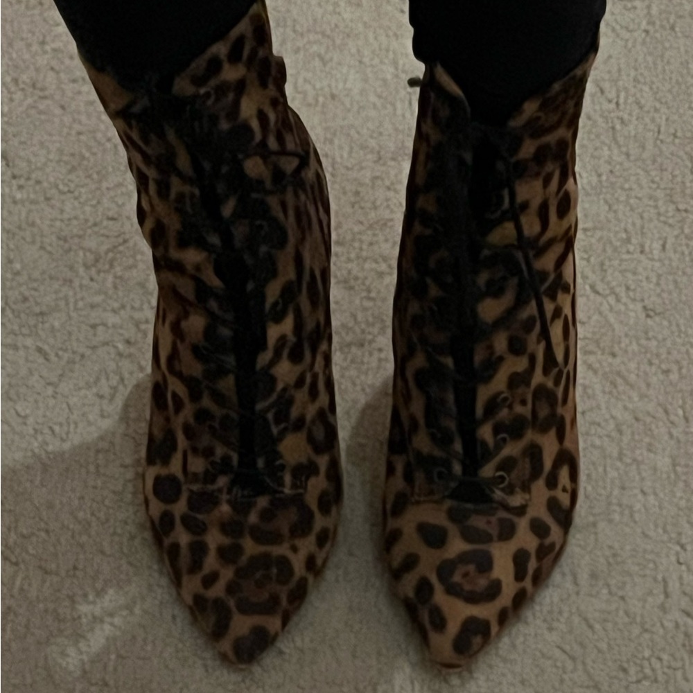 Leopard faux suede boots - Picture 4 of 8